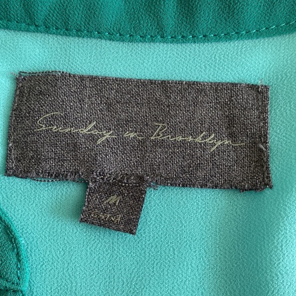 Anthropologie Sunday in Brooklyn colourblock sleeveless blouse green - Picture 7 of 12